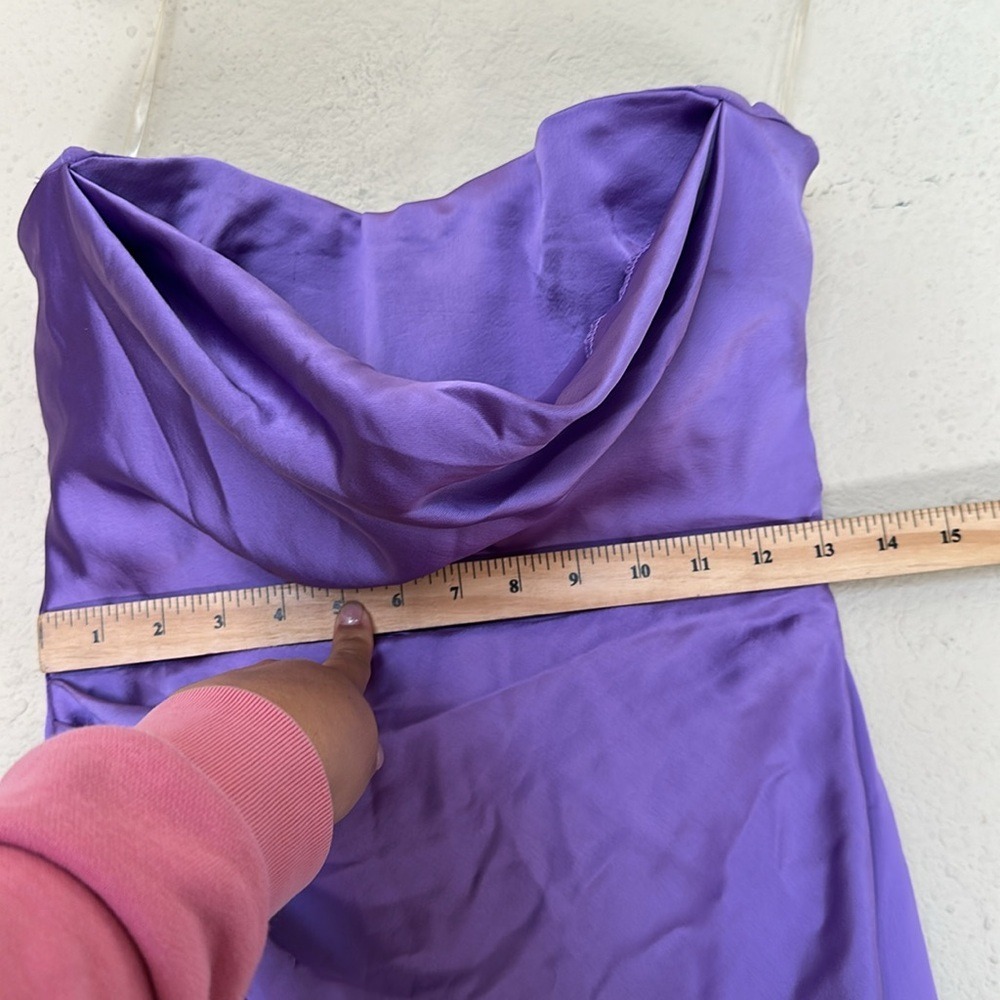 House of CB SANTANA VIOLET SATIN STRAPLESS CORSET MIDI DRESS NWOT size M - Picture 11 of 13